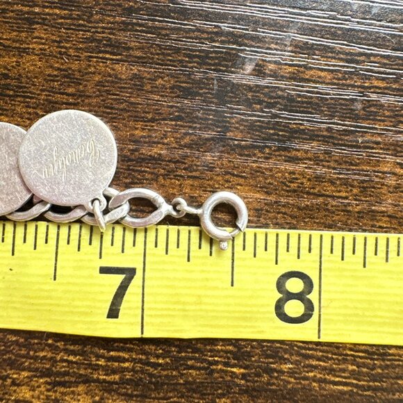 VTG Solid Sterling Silver 925 Name Tags ID Chain Bracelet Size 7.5" Length - Picture 16 of 16